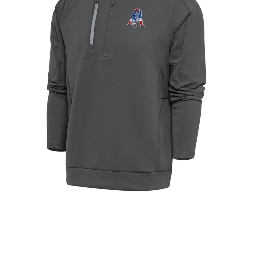 New England Patriots Antigua Charcoal Quarter-Zip Pullover Size Large. NWT
